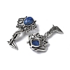 Angel Brass Natural Lapis Lazuli Pendants KK-D361-02AS-16-2