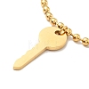 2Pcs 2 Style Key and Padlock Pendant Necklaces Set NJEW-G036-10G-3