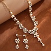Alloy Rhinestone & Imitation Pearl Necklace and Earrings Sets for Women WG9335D-02-3