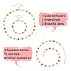 ANATTASOUL 2Pcs 2 Style Enamel Daisy Flower Link Chain Bracelet & Necklace SJEW-AN0001-14-3