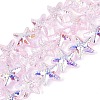 Electroplate Transparent Glass Beads Strands EGLA-Q136-01A-10-1