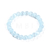 Dyed Natural Selenite Round Beaded Stretch Bracelets for Women G-U005-02G-4