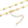 Brass Enamel Daisy Link Chain Necklaces NJEW-JN03173-2