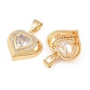 Brass Micro Pave Cubic Zirconia with Glass Pendants KK-L275-62G-02-2