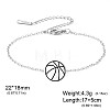 304 Stainless Steel Sport Ball Link Bracelets for Women WG444BD-07-1