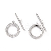 Brass Micro Pave Clear Cubic Zirconia Toggle Clasps KK-E068-VC175-1