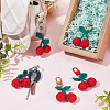 6Pcs 3 Colors Cherry Wool Knitting Pendant Decorations HJEW-CP0001-06-4