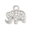 Brass Micro Pave Clear Cubic Zirconia Charms KK-H528-08P-1