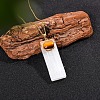 Natural Tiger Eye & Selenite Rectangle Pendant Necklaces PW-WGF8248-04-1