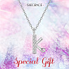 SHEGRACE Rhodium Plated 925 Sterling Silver Initial Pendant Necklaces JN907A-5