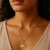 Brass Evil Eye Pendant Necklaces JK0214-1