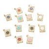 Brass Micro Pave Clear Cubic Zirconia Pendants ZIRC-M115-35G-1