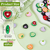 40Pcs Printed Opaque Acrylic Beads MACR-PA0001-76-2