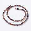 Faceted Round Dyed Natural Striped Agate/Banded Agate Beads Strands G-G581-4mm-M-2