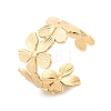 Flower Brass Cuff Rings for Women RJEW-B119-14G-04-4