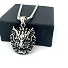 Vintage Punk 304 Stainless Steel Dragon Head Pendant Necklaces for Men WI9275-2