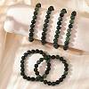 Natural Moss Agate Beads Stretch Bracelets BJEW-F380-01-B15-6