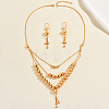 Vintage Brass Round Beaded Tassel Multi-layer Necklace & Earrings for Women JG6076-3