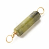 Natural Taiwan Jade Connector Charms PALLOY-JF01454-06-4