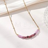 Dyed Natural Malaysia Jade Faceted Rondelle Beaded 304 Stainless Steel Satellite Chain Necklaces for Women NJEW-JN05783-02-1