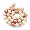 Faceted Round Shell Pearl Beads Strands BSHE-XCP0001-35-2