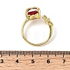 Glass Cuff Open Rings RJEW-P178-01E-G-5