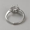 Sterling Silver Open Cuff Ring Findings STER-WH0061-21D-2