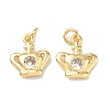 Brass Micro Pave Cubic Zirconia Charms KK-E797-01C-G-1