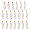 20Pcs Natural Quartz Crystal Pendants PALLOY-AB00128-1