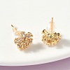 Snowflake Brass Micro Pave Cubic Zirconia Stud Earrings EJEW-Z152-02G-02-3