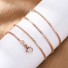 Brass Link Chain Necklaces for Women NJEW-D302-13RG-4