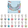 16Pcs 8 Style Butterfly Handmade Polymer Clay Pendant Stitch Marker HJEW-NB00009-1