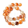 Flat Round Gemstone Natural Red Agate Stone Beads Strands G-S110-14mm-03-3