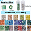 95g 19 colors 11/0 Two Cut Round Hole Glass Seed Beads SEED-SC0001-24-2