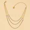 Alloy Rhinestone Cup Chain & Ball Chain Multi-strand Anklets WG18F6C-14-1