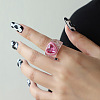 Resin Enamel and Glass Finger Rings FS-WG51DC4-02-2