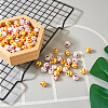 200Pcs 2 Colors Opaque Acrylic Round Beads SACR-BY0001-02-6