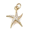 Brass Micro Pave Clear Cubic Zirconia Pendants KK-D110-06G-1