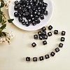 20Pcs Black Cube Letter Silicone Beads 12x12x12mm Square Dice Alphabet Beads with 2mm Hole Spacer Loose Letter Beads for Bracelet Necklace Jewelry Making JX433J-1