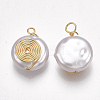 ABS Plastic Imitation Pearl Pendants X-KK-T038-447G-2
