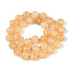 Ombre Effect Dyed Transparent Crackle Glass Beads Strands GLAA-Q111-10MM-06-3