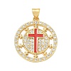 Religion Cross Brass Micro Pave Clear Cubic Zirconia Pendants CU-CBA83A6-03A-G-2