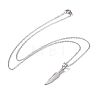 304 Stainless Steel Feather Pendant Necklace for Women STAS-E154-15P-2