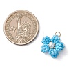 8Pcs Glass Seed Beaded Pendants PALLOY-MZ01246-3