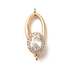 Brass Pave Cubic Zirconia Fold Over Clasps KK-E082-02G-01-1