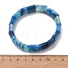Square Natural Banded Agate(Dyed & Heated) Beaded Stretch Bracelets for Women Men GG-CBA9ACE-B15-5