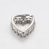 CZ Brass Micro Pave Grade AAA Cubic Zirconia Open Heart Beads KK-O061-05P-NR-2