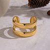 European Style 304 Stainless Steel Double Layers Open Cuff Bangles for Women EH8153-4
