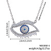 Brass Crystal Rhinestone Hollow Blue Lucky Evil Eye Pendant Necklaces for Everyday Wear QE7385-1-1