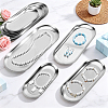 12Pcs 4 Sizes 201 Stainless Steel Oval Jewelry Plate ODIS-WA0001-34B-4
